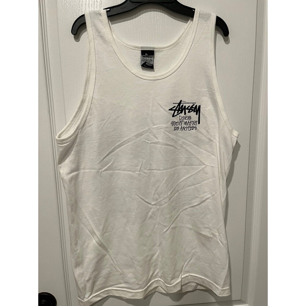 Stussy Dover Street Market Tank Top Medium White DSMLA Streetwear NWOT